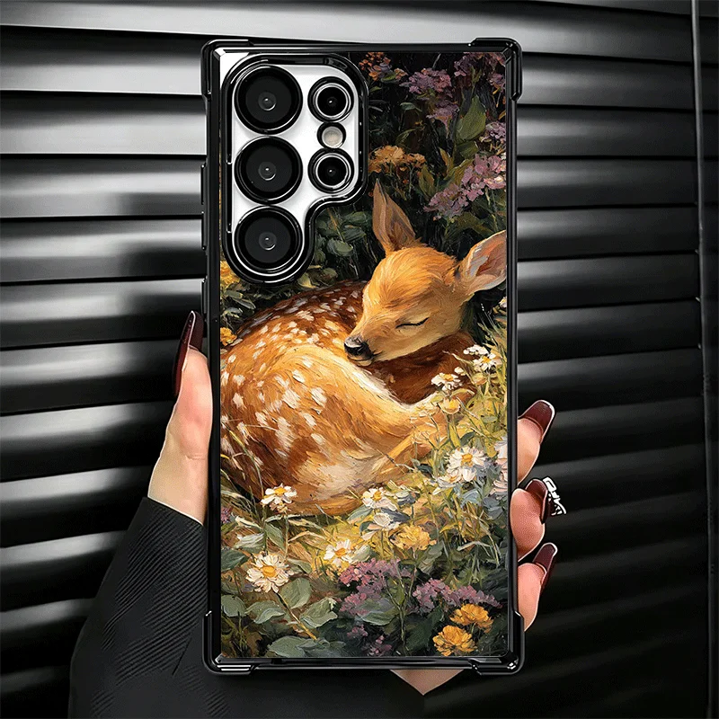 Чехол для телефона с рисунком оленялося для Samsung Galaxy S25 S26 Edge S24 S23 Ultra S22 S21 Plus S20 FE, противоударный, с защитой от падений (art.: 3920db8036635) - 3920db8036635