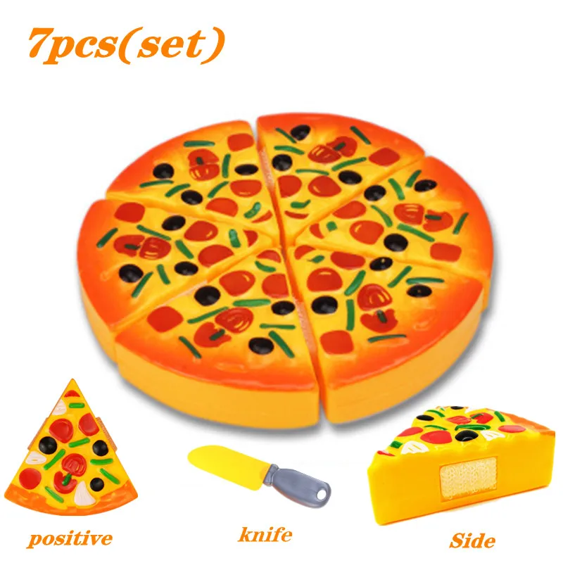 

Fasion DIY 7pcs Kitchen Boy Kids Gift Plastic Children Cut Pizza Toys