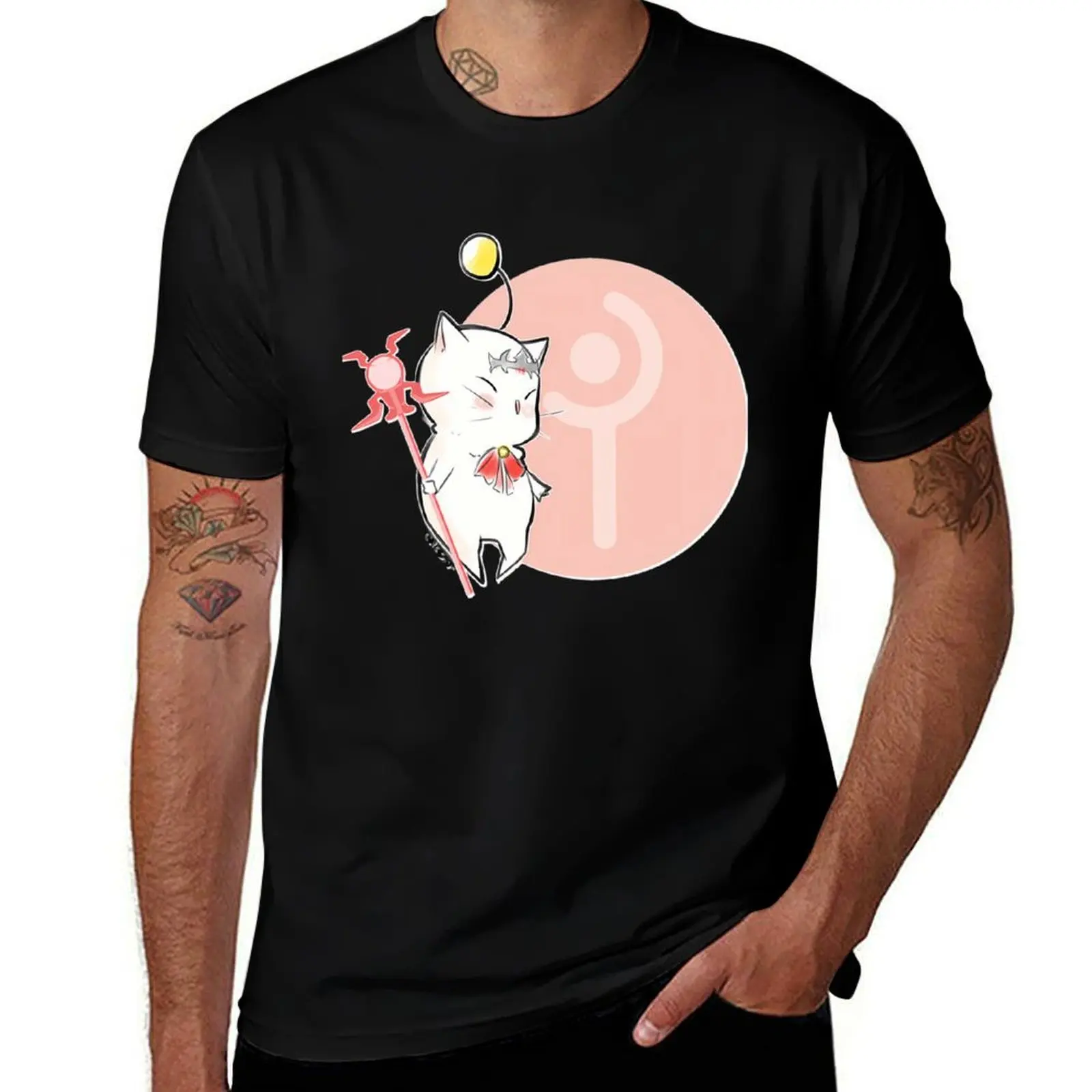 Фото Футболка WHITE MAGE MOOGLE FFXIV, повседневная рабочая футболка. №1
