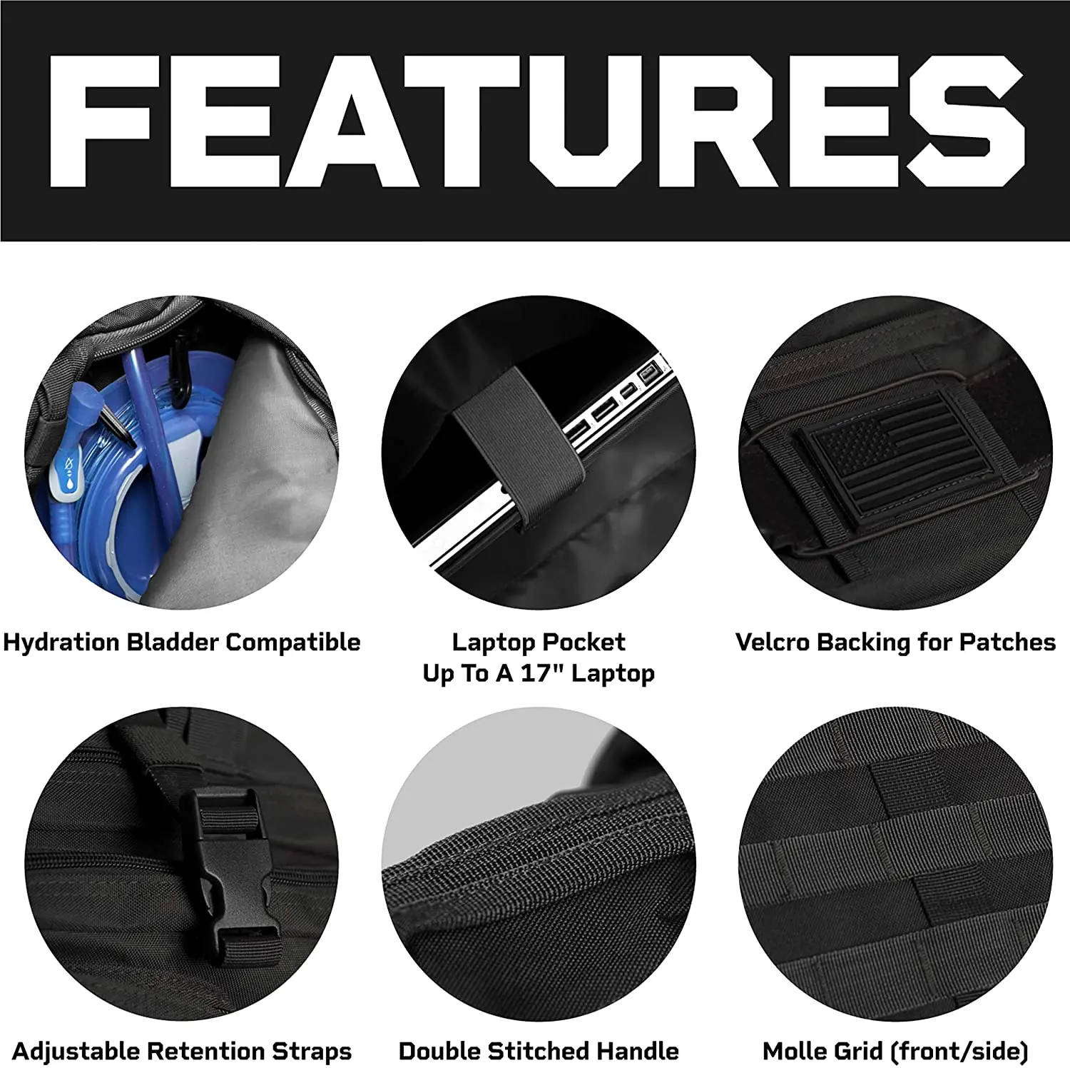 Military Tactical Backpack | 1 to 3 Day Assault Bag | Amphibious Military Bag | 40L Insect Bag (Black) Waterproof High Quality