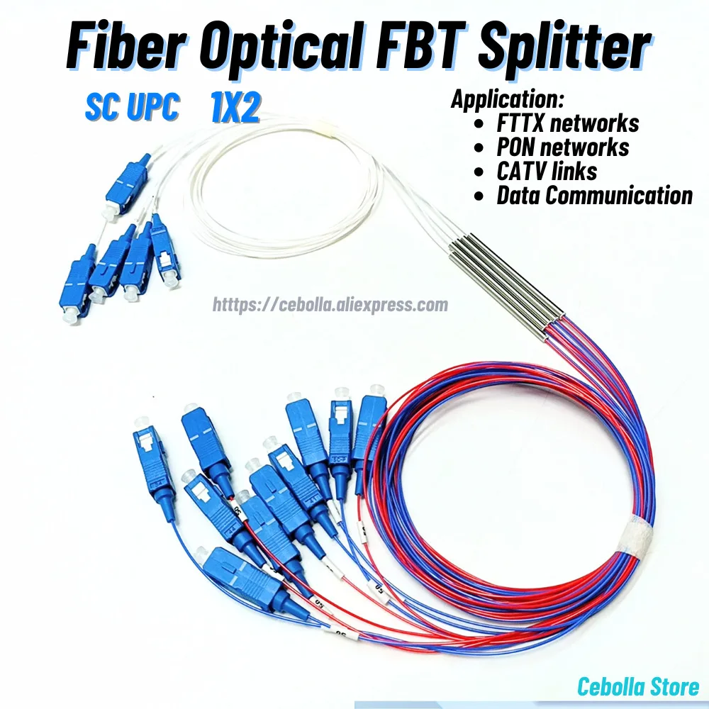 Фото SC UPC 1X2 оптоволоконный FBT 10/90 SM 0,9 мм с разъемом небалансированный соединитель дополнительное соотношение разветвителя 10 шт./лот №1
