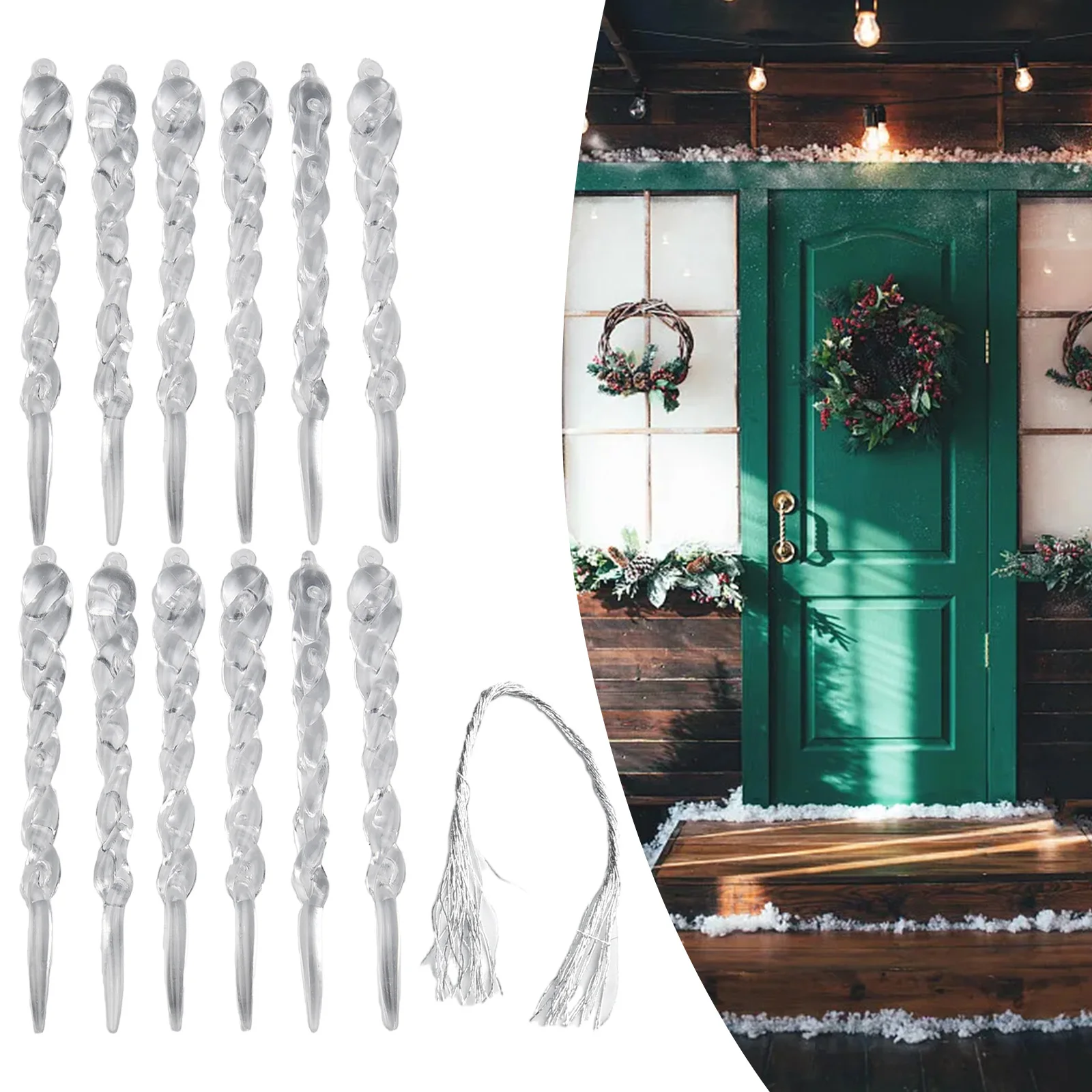 Рождественские прозрачные украшения в виде сосульки подвесная подвеска на елку