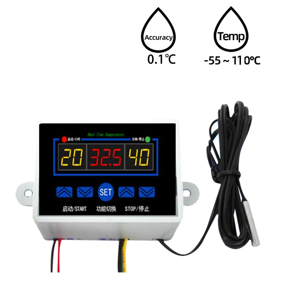 

Digital Temperature Controller 12/220V High Precision Thermostat Control Electrical Appliances Heat/Cooling Switch Instrument
