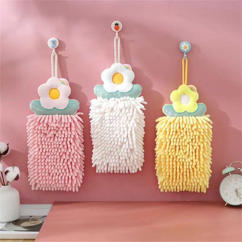 

Thickened Cute Hanging Towel Chenille Hand Cleaning Cloth Lanyard Design Hands Towels Avoid Breeding Bathroom Supplies