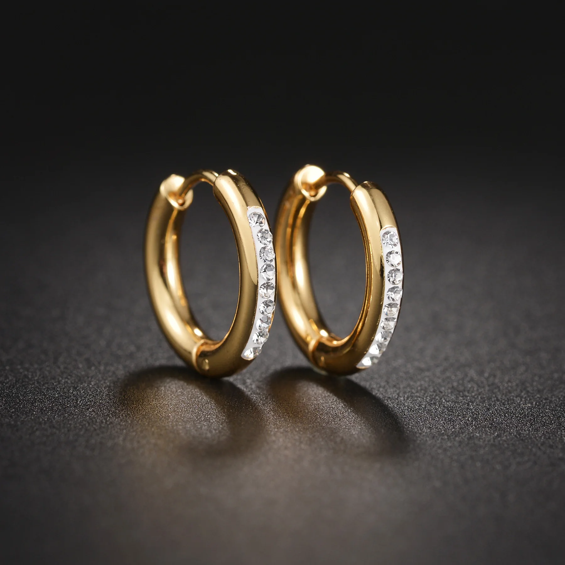 Разные стили белые стразы из нержавеющей стали маленькие круглые обручи