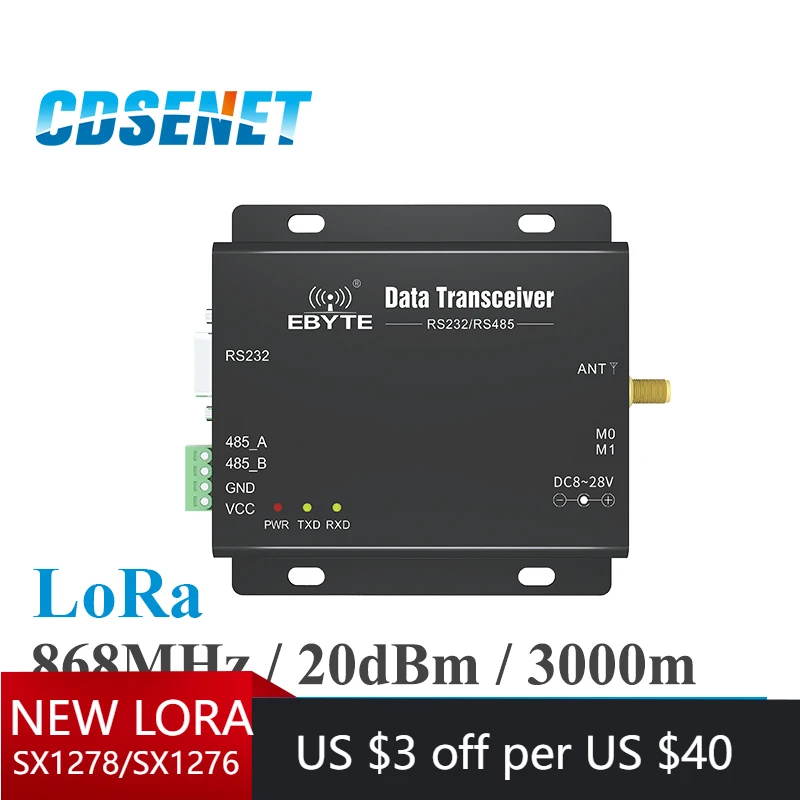 868MHz LoRa SX1276 Wifi Serial Server E32-DTU-868L20 RS485 RS232 Wireless Transceiver CDSENET Uhf Transmitter and Receiver