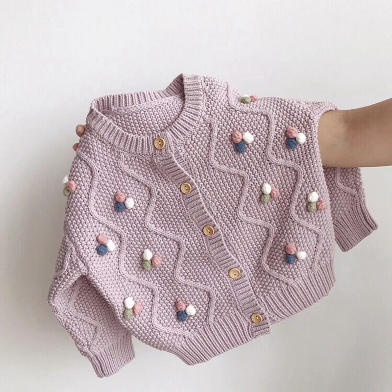 

2023 Girls Sweaters Autumn Winter Single-breasted Long-sleeved Cardigan for Young Girl Princess Knitwear Children Korean Clothes