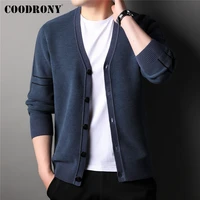 coodrony brand mens winter cardigan with cotton liner thick warm classic casual v neck sweater cardigans knitted coat men z1087