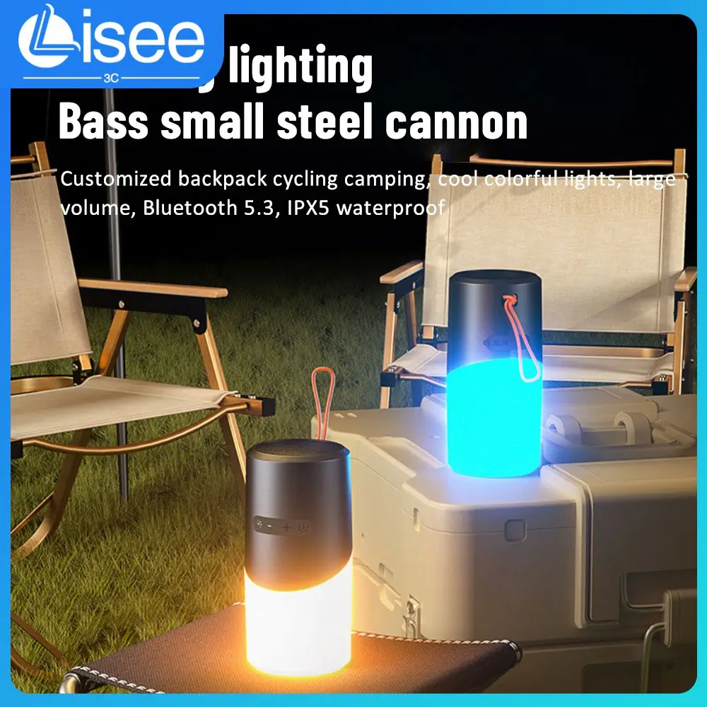 

Atmosphere Light Music Player Portable Waterproof Home Camping Party Speaker Plastic Sound Box Creative Gift Tf Card Shockproof