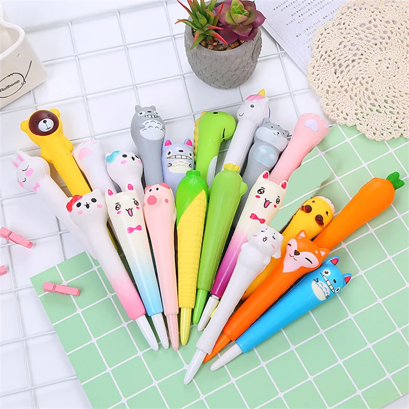 

1Pcs Kawaii Decompression Pen Cute Soft Gel Pen Stationery Office School Supply Lovely Cartoon Pen Sponge Slow Rebound Gel Pen