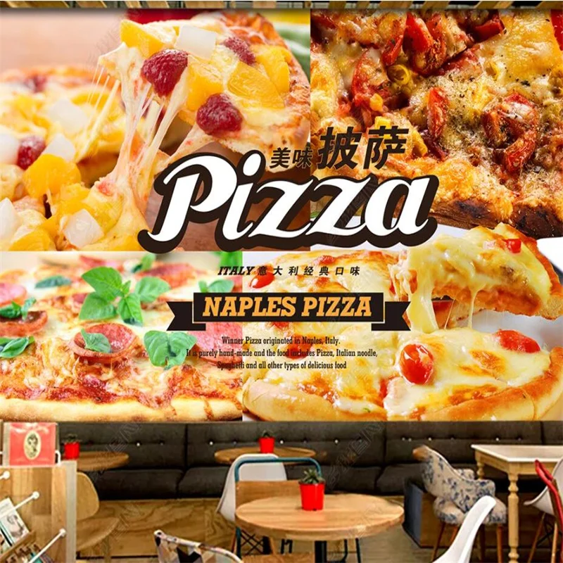 Фотобумага на заказ для пиццы настенная 3D Бумага декора фаст-фуда итальянская