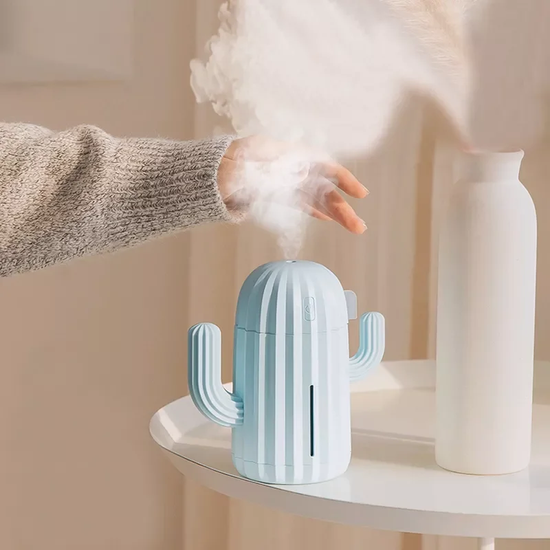 

340ML USB Mini Humidifier Ultrasonic Cactus-Shaped Portable Air Humidifier for Home Bedroom Office Yoga Car Travel