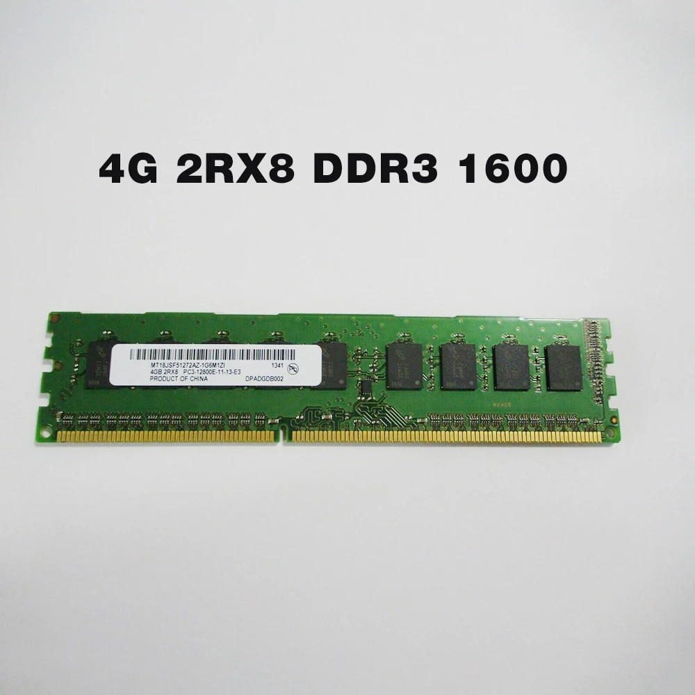 1 шт. для MT UDIMM ECC MT18JSF51272AZ-1G6 Memory, быстрая доставка, Высококачественная оперативная память 4 Гб 4G 2RX8 PC3-12800E DDR3 1600