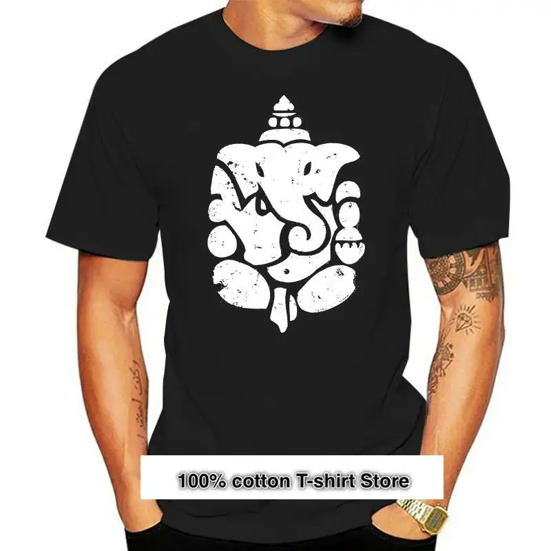 

Camiseta holgada para mujer y hombre, camisa de polialgodón suave y cómoda con estampado de pantalla gráfica Ganesha para