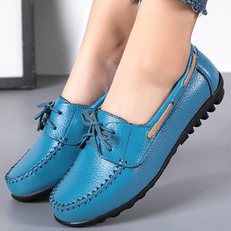 

Women's Lace-Up Shoe, Women's Moccasins, Breathable Heelless Hiking Shoes, 2022