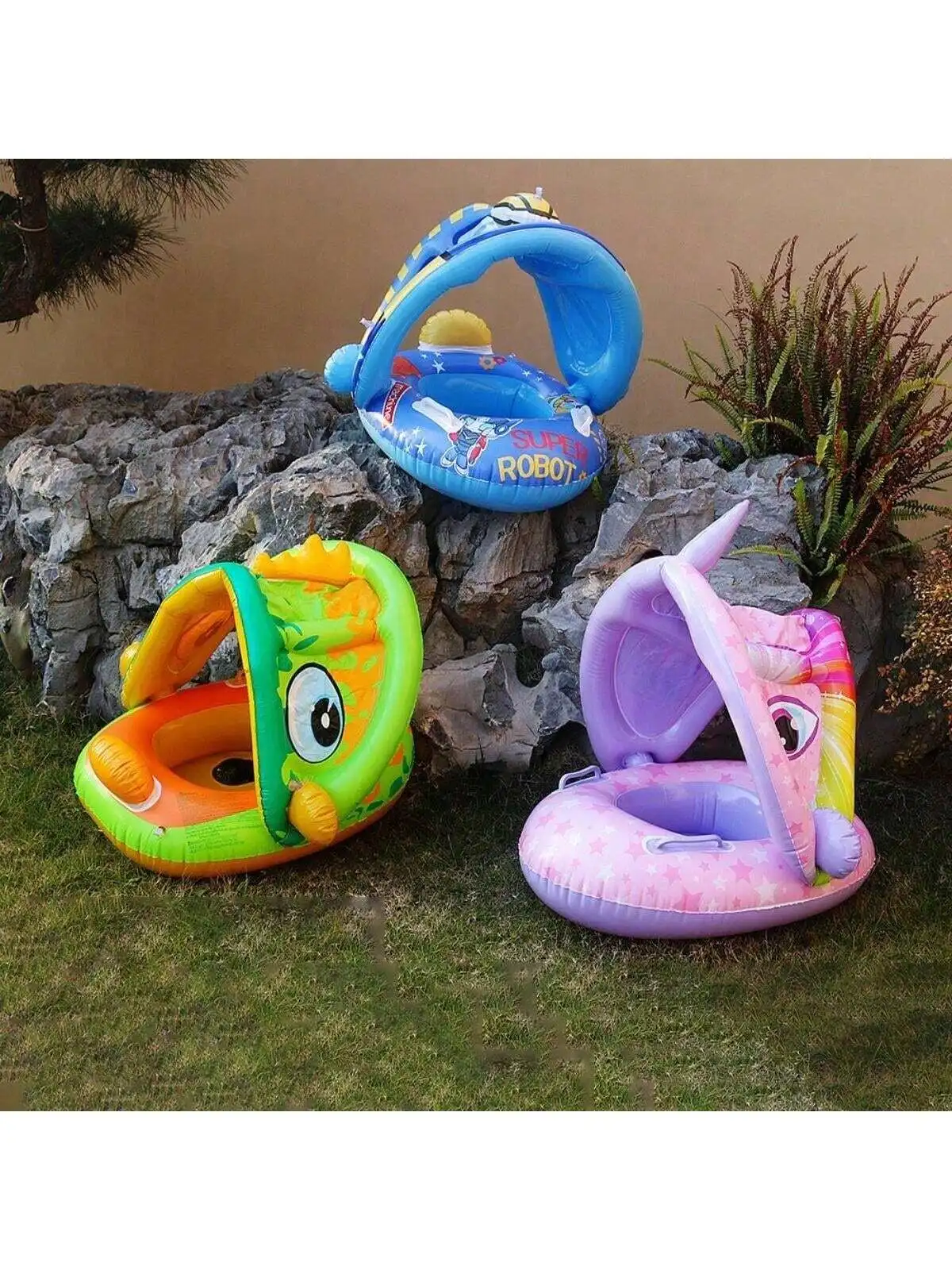 Надувная плавающая лодка для бассейна регулируемая защита от солнца топист