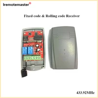 for 433 92mhz 2 channel gate door remote control command fixed learning rolling codes 12 24v receiver