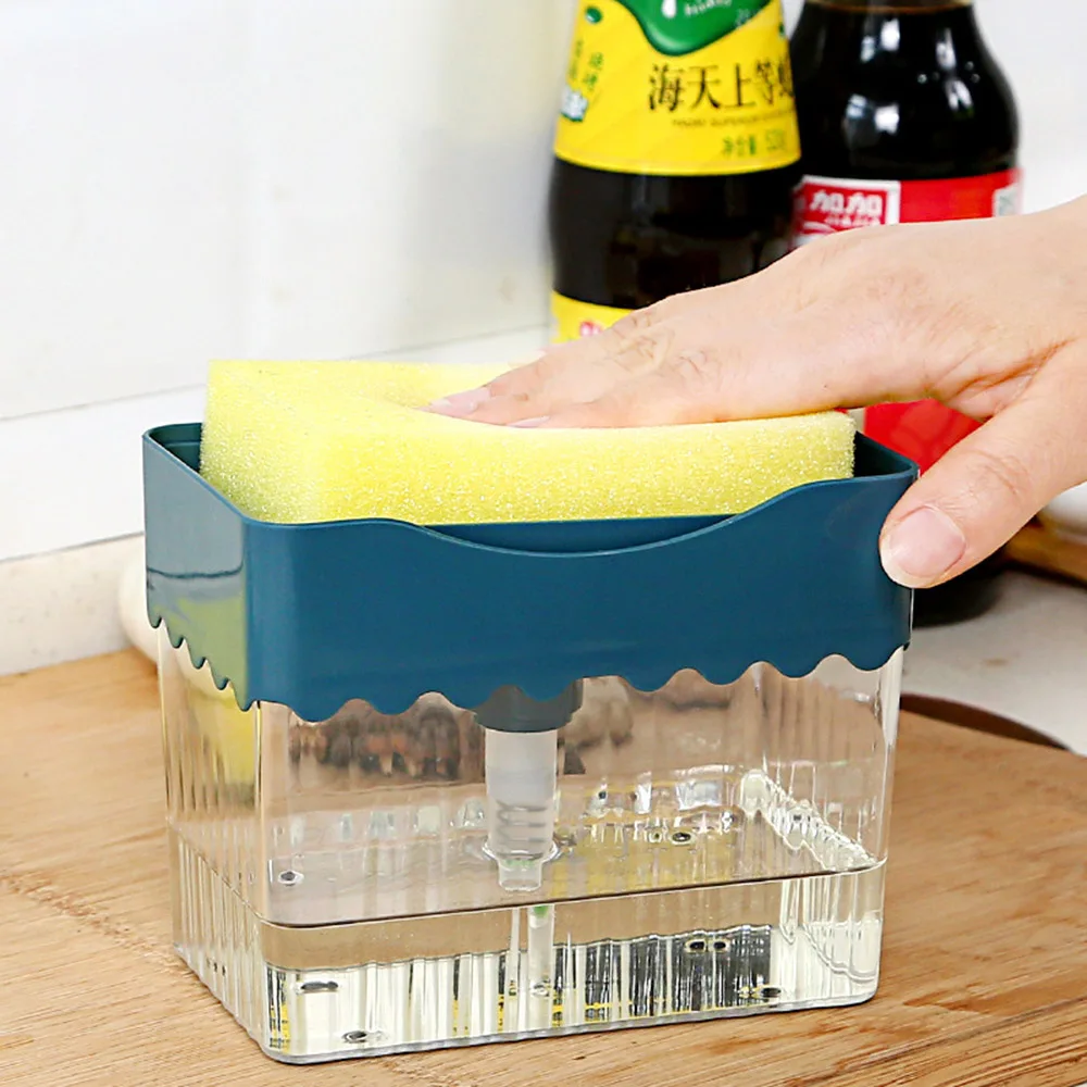 

With Sponge Quality Sink Refillable - Liquid Removable Dispenser For Soap