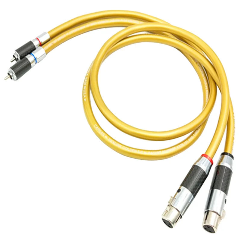 

Сбалансированные сигнальные кабели Cardas из углеродного волокна с родиевым покрытием RCA в XLR, двойная вилка лотоса, Hi-Fi аудиофильная линия