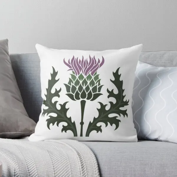 

Scottish Thistle Flower Of Scotland Printing Throw Pillow Cover Sofa Wedding Bedroom Soft Car Waist Square Pillows not include