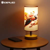 Настольная лампа смарт-лампочка wifi, современный винтажный прикроватный светильник с абажуром, настольный светильник с держателем, ночник