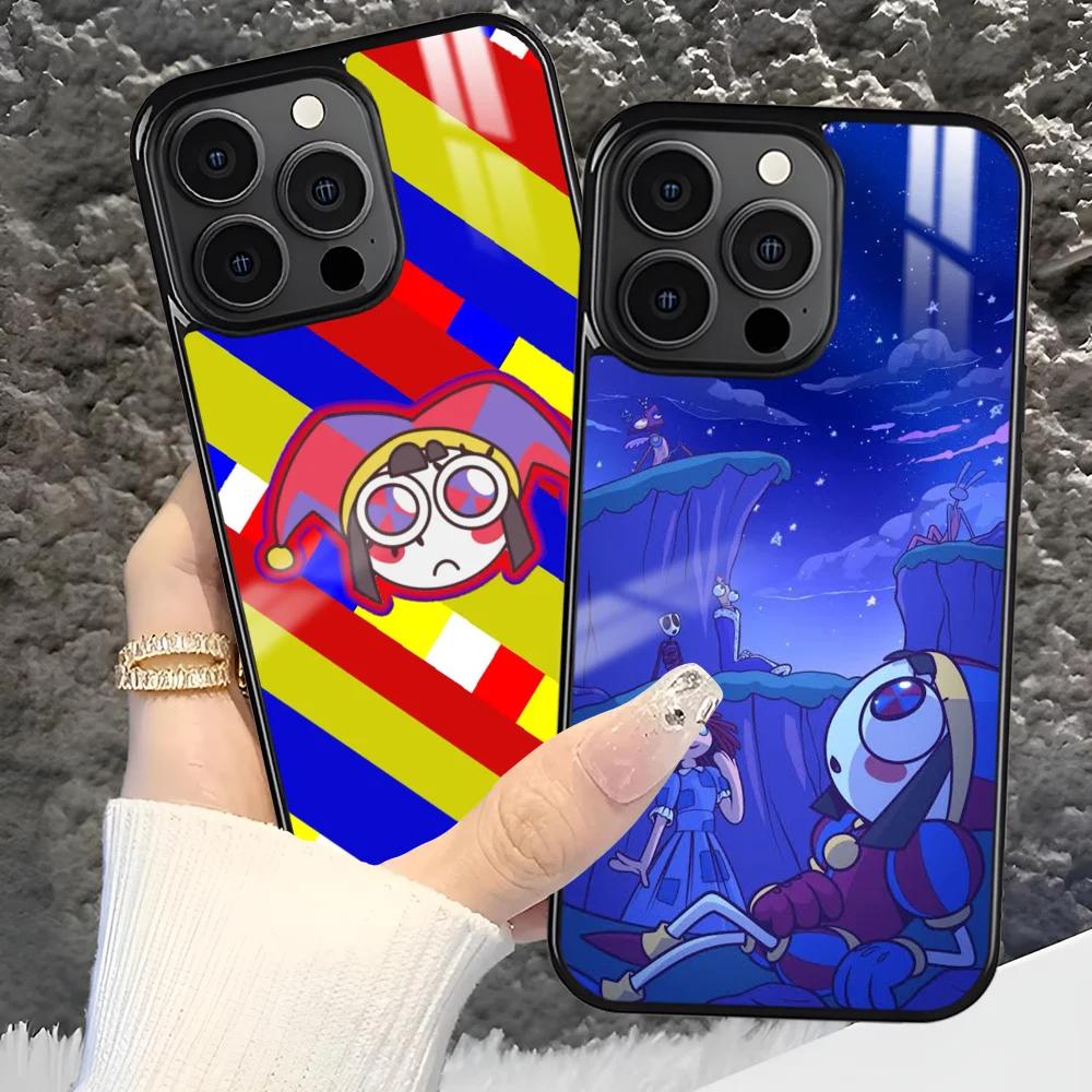 Фото Удивительный цифровой чехол для телефона C-Circus для iPhone 16, 15, 14, 13, 12, 11 Pro Xs Max Mini Plus, противоскользящий, жесткий чехол №1