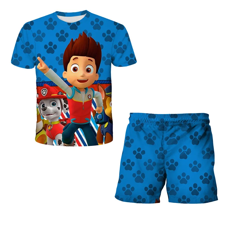 

Hot Style Summer Cute Dog 3D Printing Children Clothes Kids Boys Girls Pokemon Pants 2Pcs Set Baby Casual Tracksuits