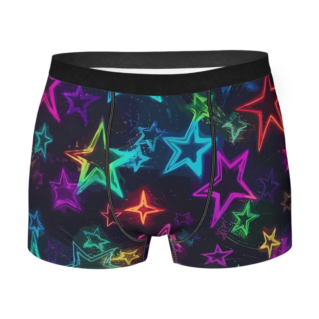 

Etched in the Stars Neon Man's Boxer Briefs The Stars Breathable Funny Underpants High Quality Print Shorts Gift Idea
