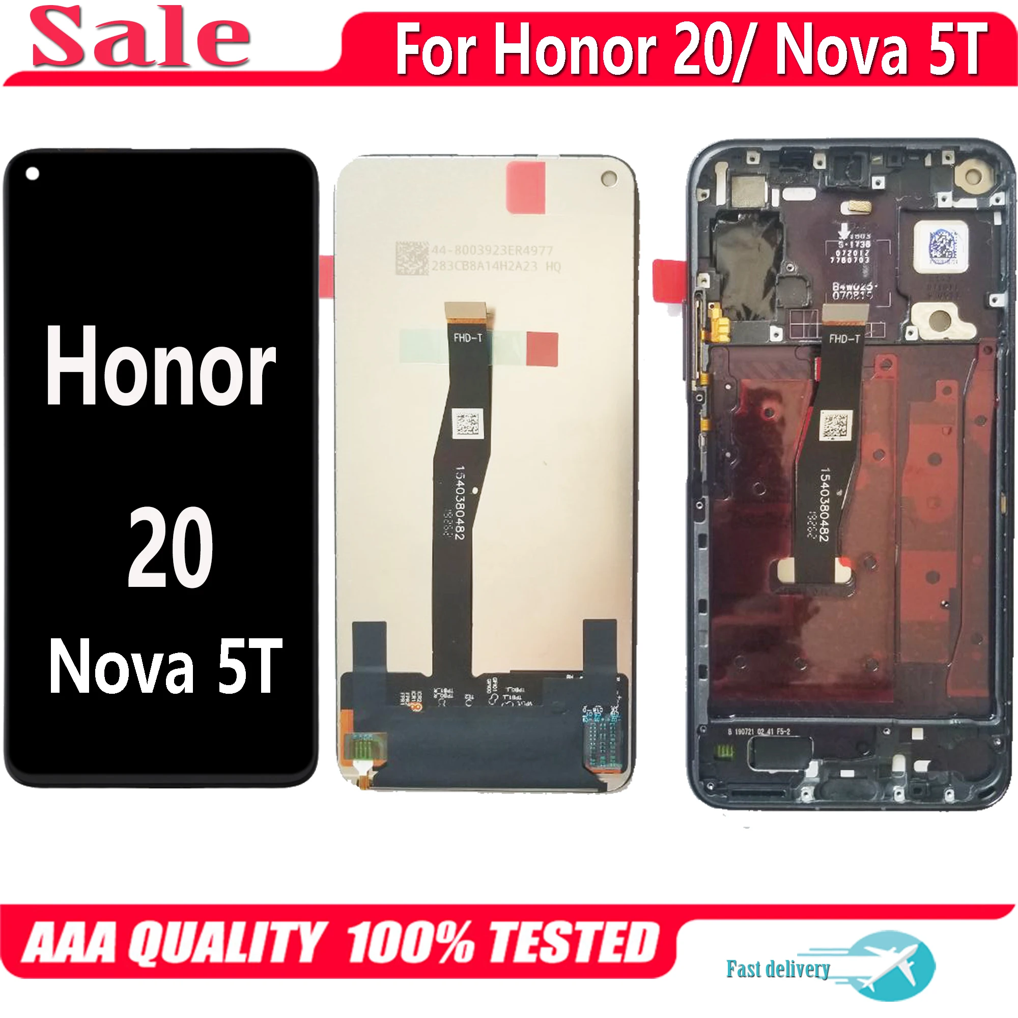 

6.26" For Huawei Nova 5T Honor 20 LCD Display Touch Screen Replacement Digitizer Assembly YAL-L21 YAL-AL00 YAL-TL00 YAL-L61 LCD