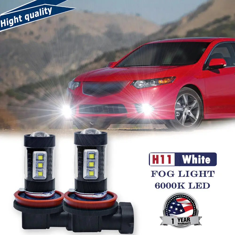 

White 80W H11 LED Fog Light Upgrade Kit For Acura TSX TL ILX MDX RDX RL RSX ZDX