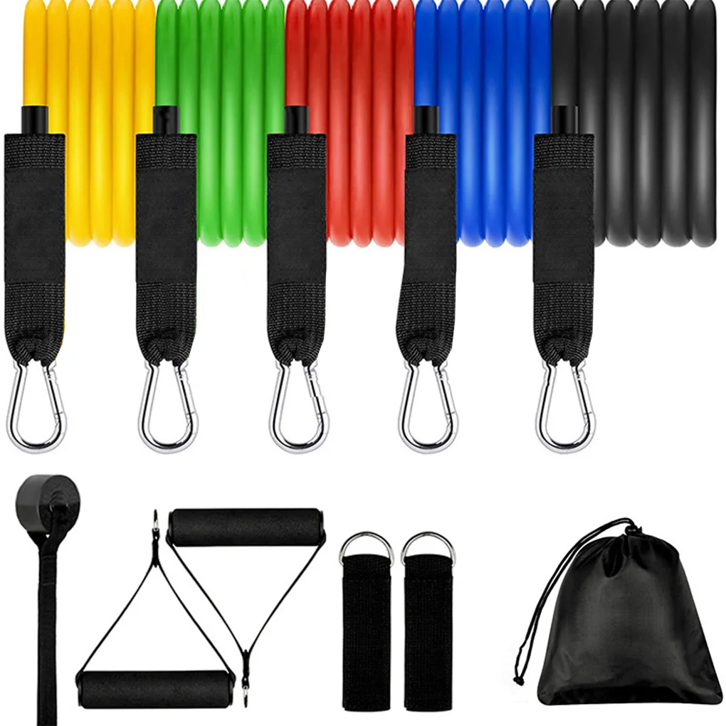 

11 Pieces Set Gym Pull Rope Household Portable Resistant Ropes Workout