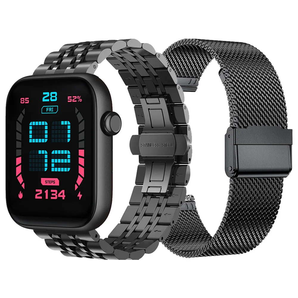 

Ремешок из нержавеющей стали для TicWatch GTH 2, металлический сетчатый Браслет для Ticwatch Pro 3 Ultra GPS/LTE/GTX/E3, сменный Браслет для наручных часов