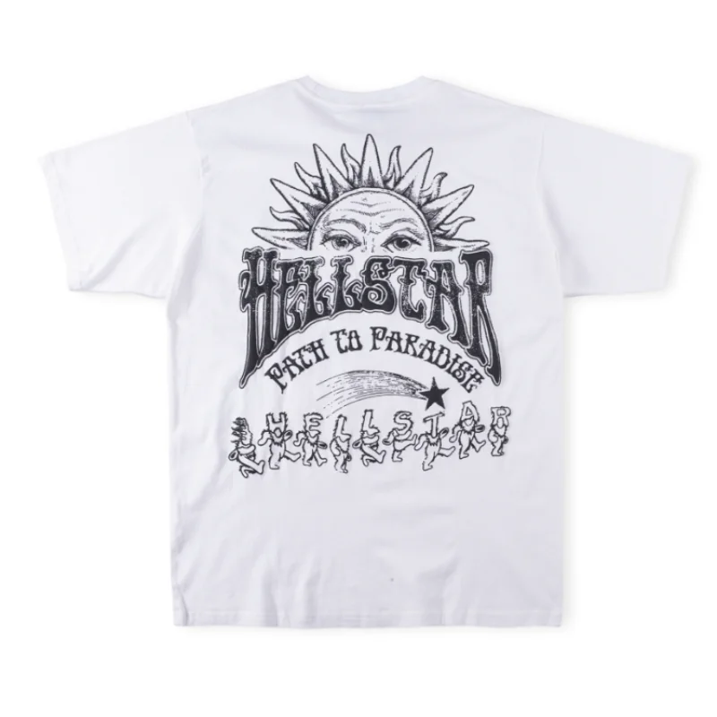 

Hellstar Studios Dancing Stars Tee T Shirt High Street Short Sleeved Men Women Oversize Print Summer Daily Tops
