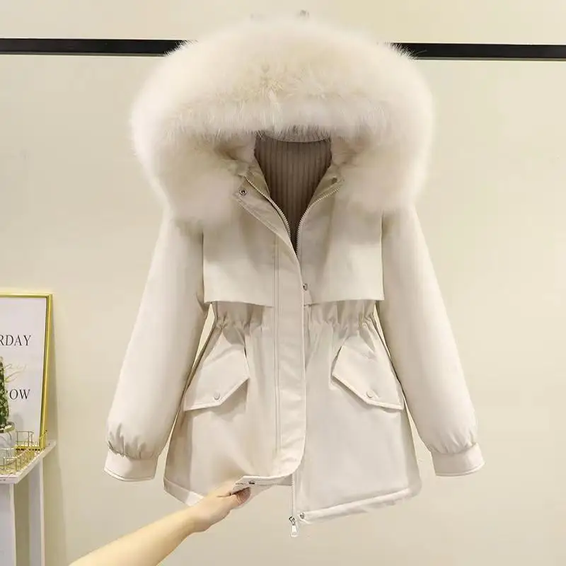 Pai Overcomes the New Winter Loose Plush Thickened Cotton Jacket Women's Western Style Small Cotton Jacket Workwear Coat