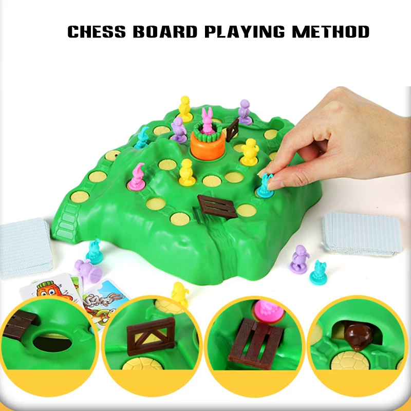 

Cartoon Rabbit Cross-Country Race Toy Pulling Radishes Competitive Interactive Children's Early Educational Useful YH-17