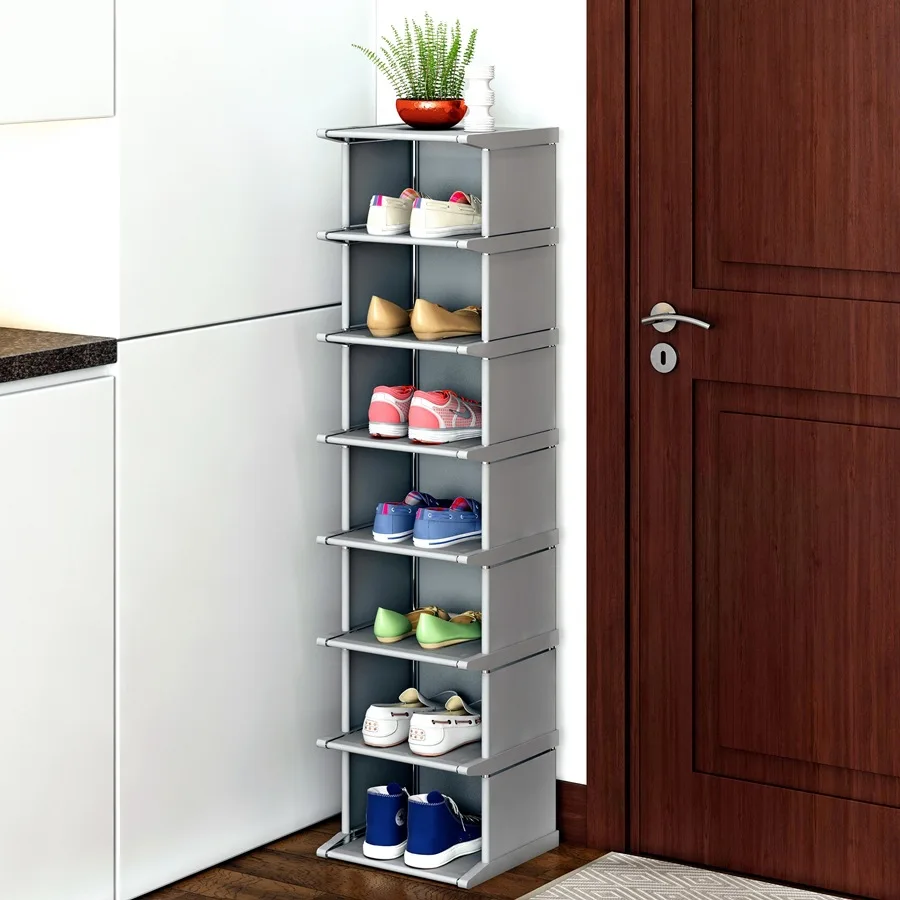 

Simple Dustproof Metal Shoe Rack Shoe Cabinets Household Corner Vertical Space Saving Hallway Entryway Shoe Rack Storage Cabinet