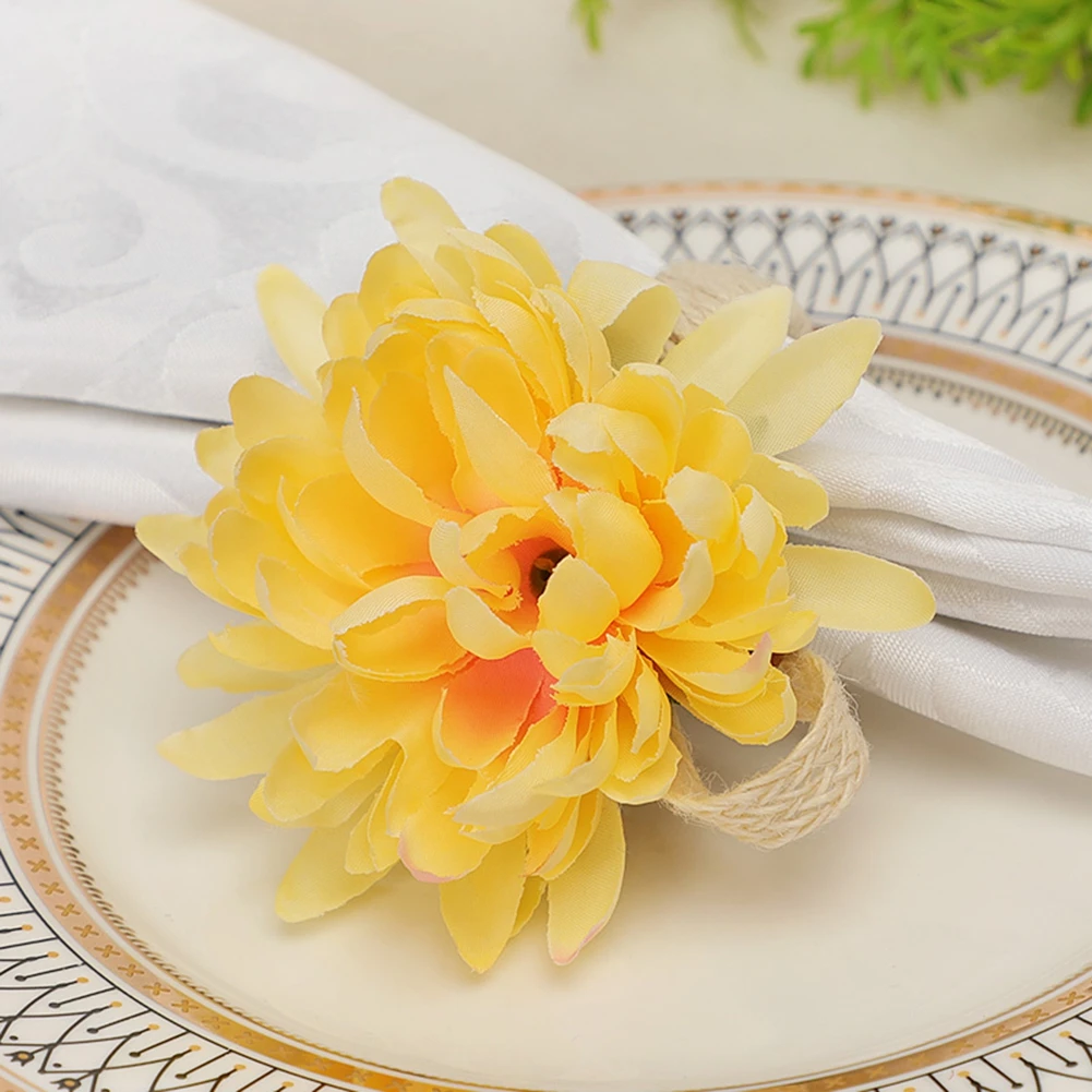 

Simulation Flower Home Kitchen Restaurant Decorative Napkin Ring 2022 Wedding Buffet Lunch Decoration Supplies Dropship