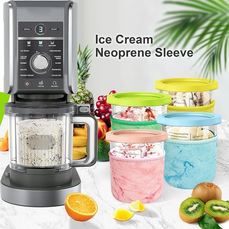 Упаковка из 4 неопреновых рукавов для мороженого 16 унций ниндзя Creami Deluxe