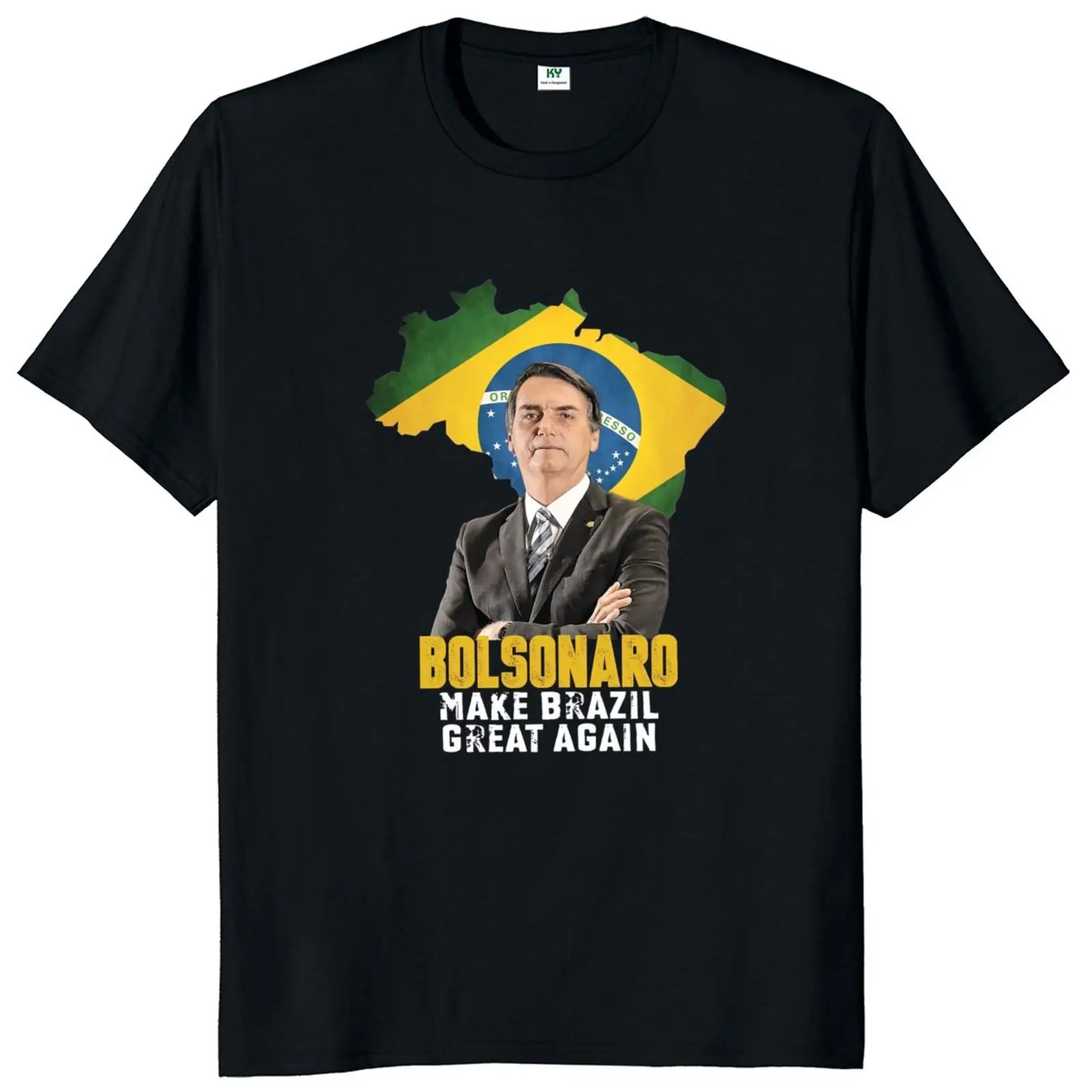 Фото Футболка Sou Nordeste Sou Bolsonaro Presidente Jair Bolsonaro 2022, классическая футболка президента Бразилии, 100% хлопок, европейский размер F №2