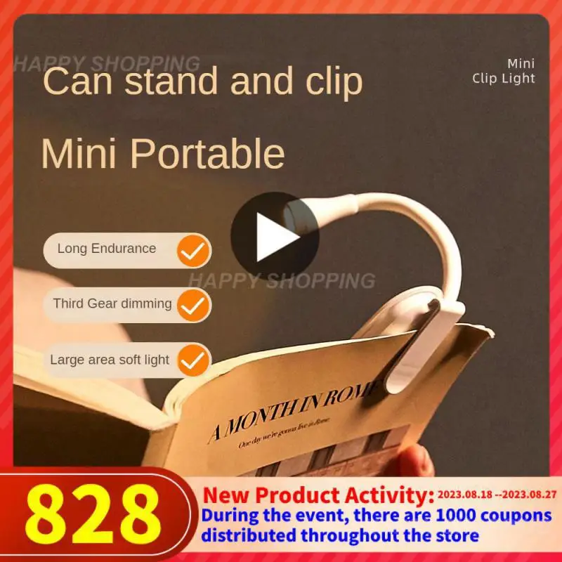

Rechargeable Book Light Mini LED Reading Light 3-Level Warm Cool White Flexible Easy Clip Lamp Read Night Reading Drop shipping