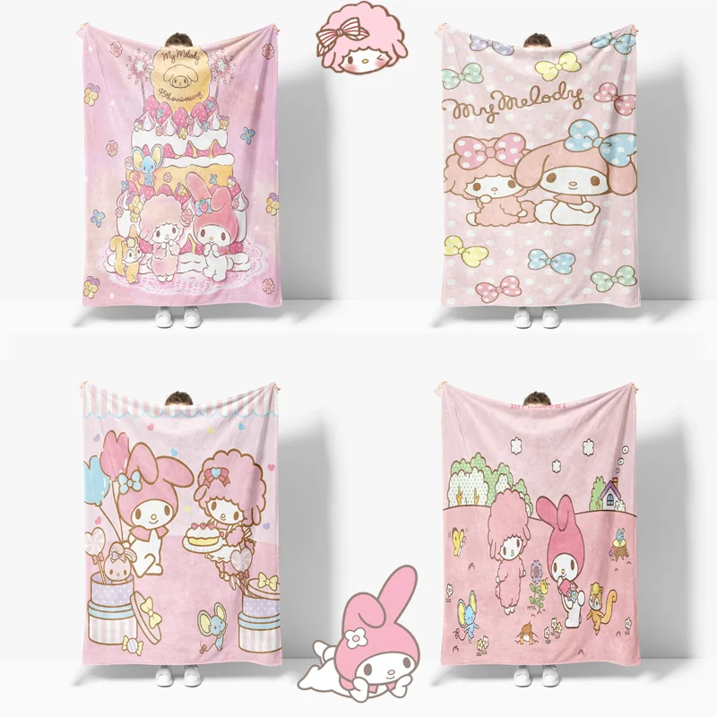 

Sanrio Kawaii My Melody Blanket Girls Cartoon Cute Office Nap Blanket Student Ins All Seasons Home Air Conditioning Blanket Gift