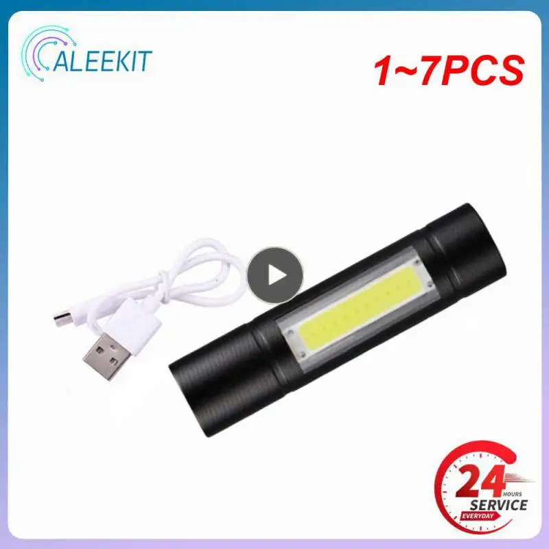 

1~7PCS Zoom Focus Mini Led Flashlight Built In Battery XP-G Q5 Lamp Lantern Work Light rechargeable Mini Flashlight