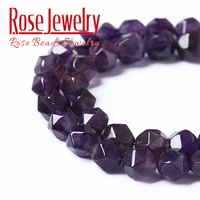 faceted purple amethysts loose spacer beads natural stone beads for jewelry making diy bracelet accessories 15strand 6mm 12mm