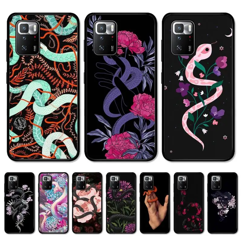 

Flower Snake Art Phone Case for Redmi Note 8 7 9 4 6 pro max T X 5A 3 10 lite pro coque