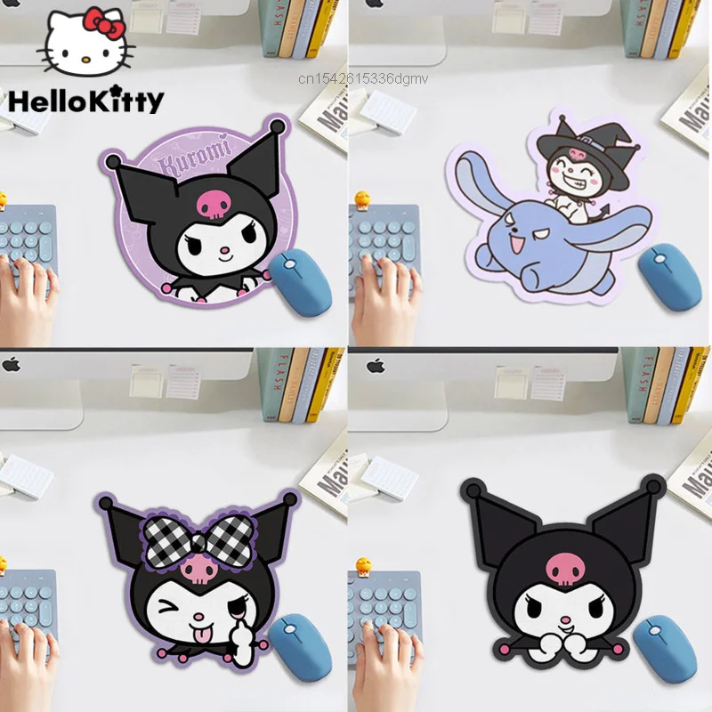 Sanrio Kuromi Table Mat Shaped Computer Portable Waterproof Oil Proof Cute Cartoon Leather Mouse Pad Geometric Mouse Pad Gamer