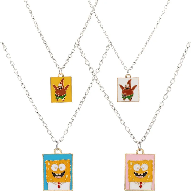 

Симпатичное ожерелье с квадратными штанами Губка Боб Патрик звезда мультфильм квадратное ожерелье цепочка для свитера парные модные ювели...