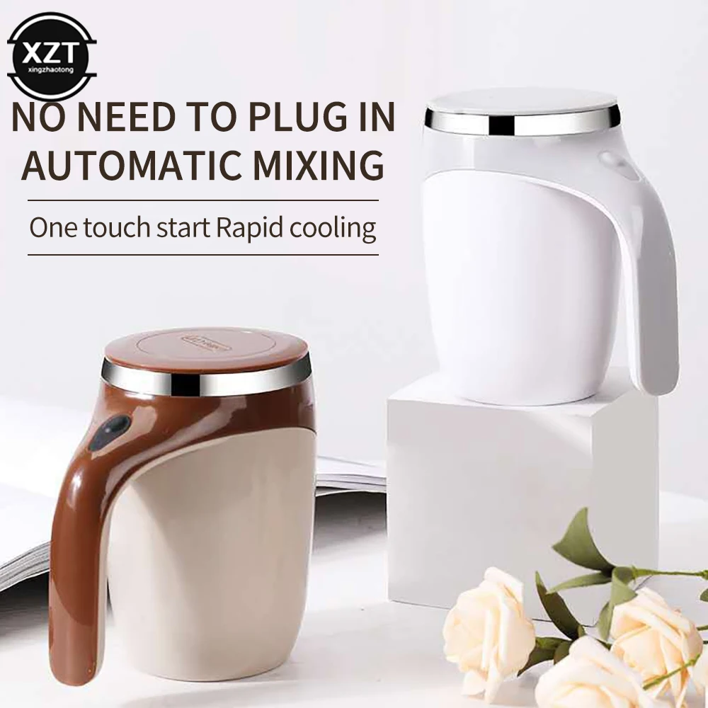 

Automatic Self Stirring Magnetic Mug Stainless Steel Temperature Difference Coffee Mixing Cup Blender Smart Mixer Thermal Cup 1P