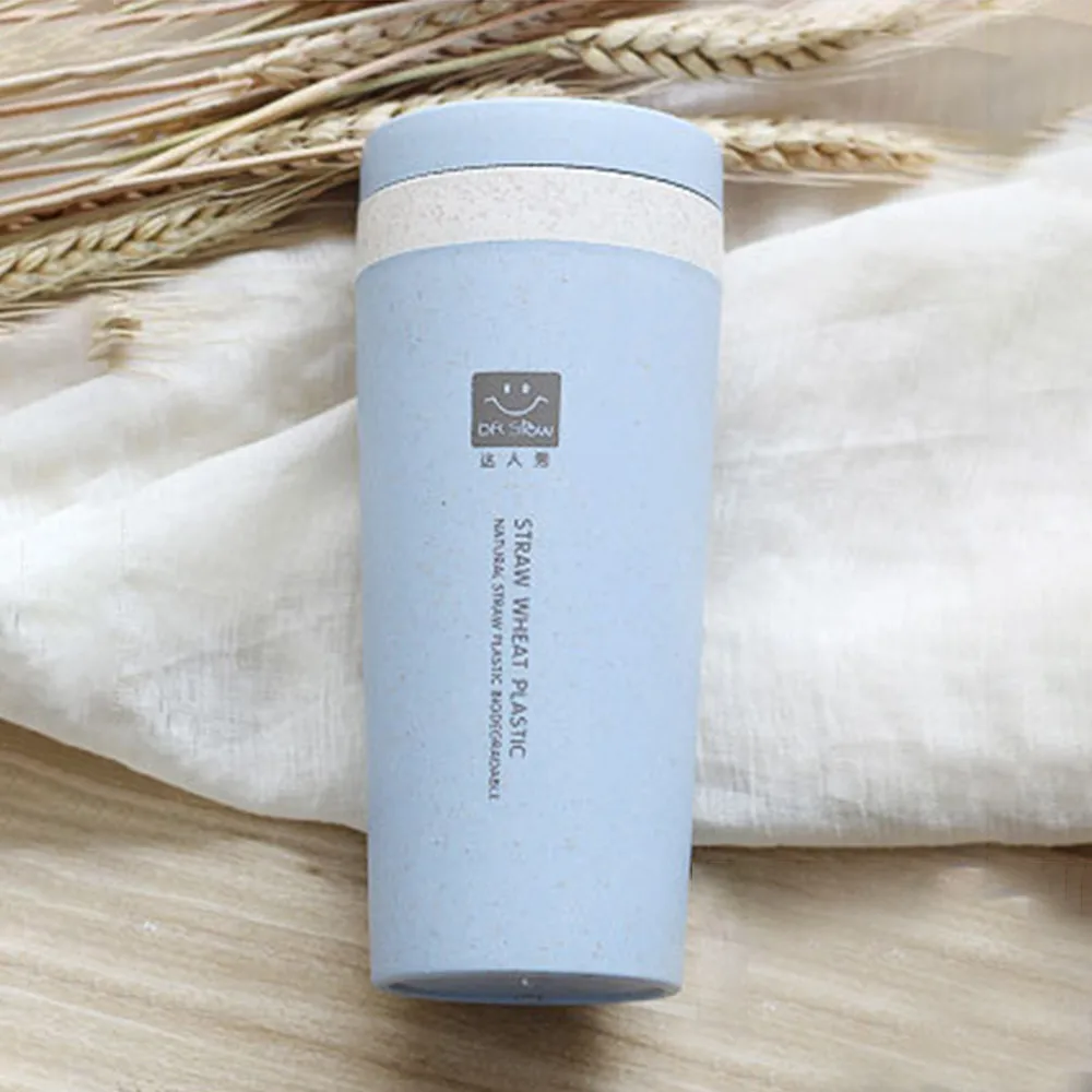

1PC 300ML Wheat Straw Double Insulated Gift Mug Tumbler with Lid Eco-friendly Travel Mug Coffee Winter Thermos Cup Water cup