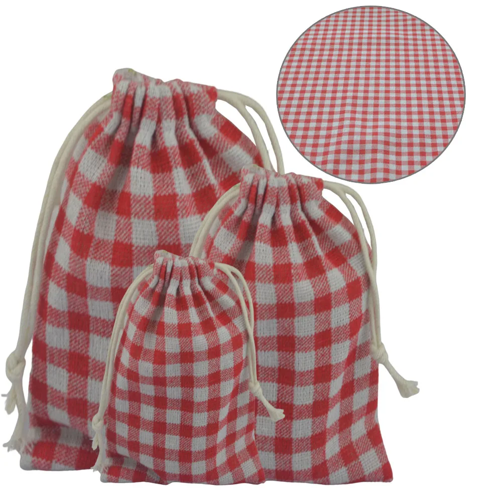 

30pcs Printed Cotton Linen Drawstring Storage Bags Wedding Christmas Party Gift Pouch Home Shose Clothes Bag Organizer