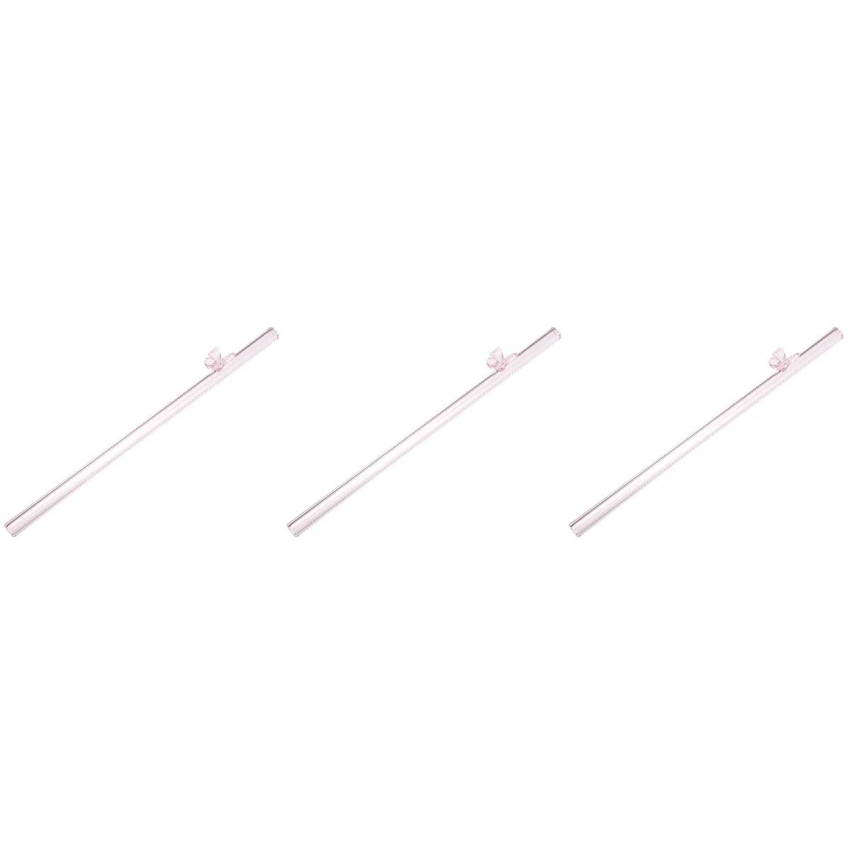 

3pcs Colorful Glass Straw Butterfly Drinking Straw Reusable Drinking Straw Drinks Glass Straw (Straight)